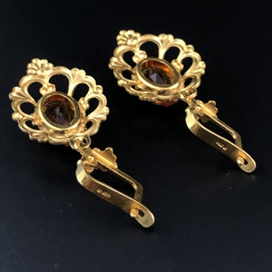 Серьги «Золото осени», завод «Красная Пресня» , СССР, 1980-е гг. 001991 - фото 22832