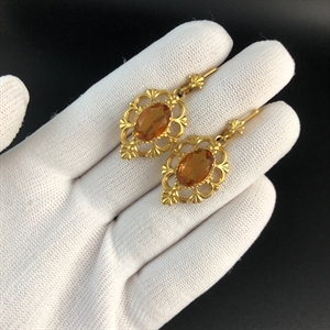 Серьги «Золото осени», завод «Красная Пресня» , СССР, 1980-е гг. 001991 - фото 22834