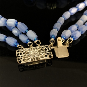 Трехрядное чешское колье из сатинового стекла, Чехословакия 1970-е гг. 001994 - фото 22884