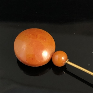 Шляпная булавка с прессованным янтарем, СССР, 1980-е гг 002003 - фото 23077