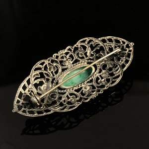 Винтажная чешская брошь с пекинским стеклом, 1960-е гг. 002004