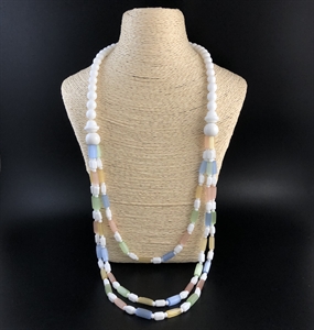 Трехрядное чешское колье из сатинового стекла, Чехословакия 1970-е гг. 002038 - фото 23796