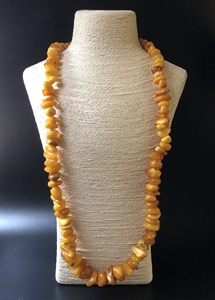 Крупные бусы из природного балтийского янтаря, 80 см , Калининград, СССР, 1980-е гг. 002040 - фото 23825