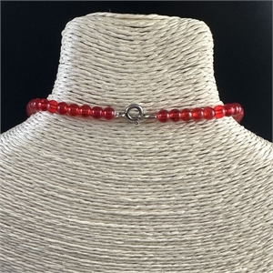 Короткие чешские бусы из красного стекла, 37 см, 1970-е гг. 002053