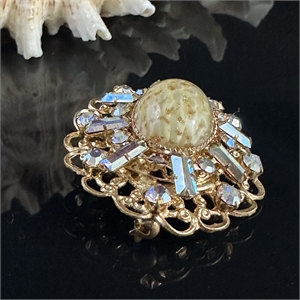 Винтажная чешская брошь «Aurora Borealis», 1970-е гг. 002060