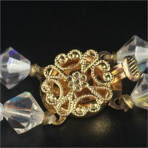 Чешские бусы с покрытием Aurora Borealis, 43 см, 1970-е гг. 002068