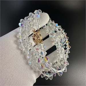 Чешские бусы с покрытием Aurora Borealis, 43 см, 1970-е гг. 002068