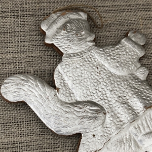 Антикварная ёлочная игрушка Кот-Баюн с гуслями, объёмный картонаж, СССР, 1940-е гг. 001217 - фото 409