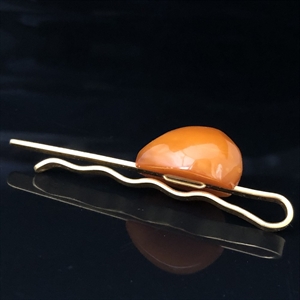 Зажим для галстука с природным янтарём, СССР, Калининград, 1969 год 001305 - фото 4425