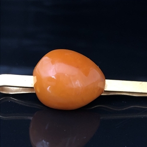 Зажим для галстука с природным янтарём, СССР, Калининград, 1969 год 001305 - фото 4427