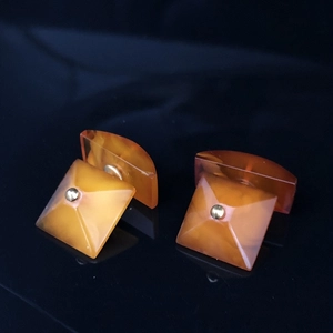 Запонки из натурального янтаря, СССР, 1970-1980-е гг. 001233