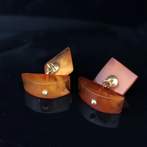 Запонки из натурального янтаря, СССР, 1970-1980-е гг. 001233