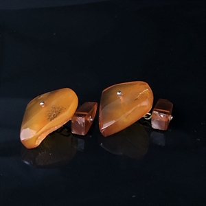 Запонки из цельного природного янтаря, СССР, 1970-1980-е гг. 001413 - фото 4497