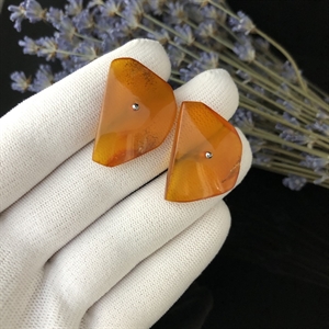 Запонки из цельного природного янтаря, СССР, 1970-1980-е гг. 001413 - фото 4498