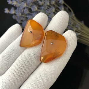 Запонки из цельного природного янтаря, СССР, 1970-1980-е гг. 001413 - фото 4500