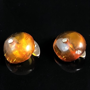 Запонки из цельных кусков янтаря, СССР, 1970-1980-е гг. 001751 - фото 4513