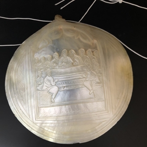 Икона на раковине (перламутр), «Тайная вечеря», Палестина, XIX век 000027 - фото 4633