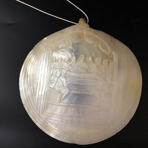 Икона на раковине (перламутр), «Тайная вечеря», Палестина, XIX век 000027 - фото 4635