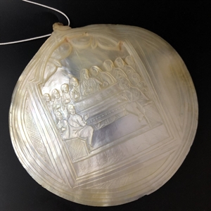 Икона на раковине (перламутр), «Тайная вечеря», Палестина, XIX век 000027 - фото 4636