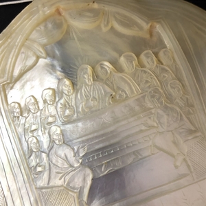 Икона на раковине (перламутр), «Тайная вечеря», Палестина, XIX век 000027 - фото 4637