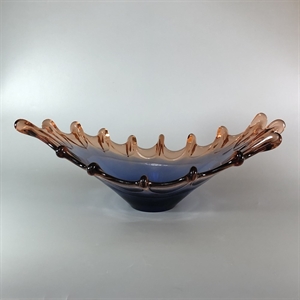 Конфетница «Волна», гутное стекло, СССР, 1970-е гг. 001565 - фото 6748