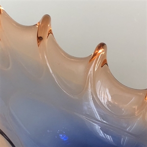 Конфетница «Волна», гутное стекло, СССР, 1970-е гг. 001565 - фото 6760