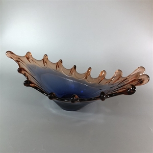 Конфетница «Волна», гутное стекло, СССР, 1970-е гг. 001565 - фото 6762