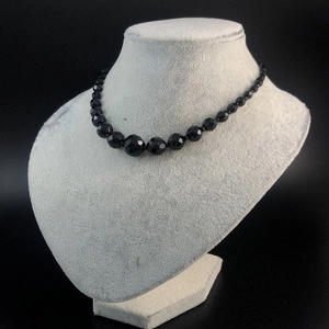 Короткие чешские бусы из гранёного стекла, 40 см, 1970-е гг. 001695