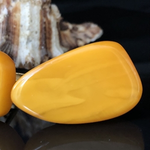 Крупные запонки из старинного пейзажного янтаря, СССР, 1970-1980-е гг. 000971 - фото 7022