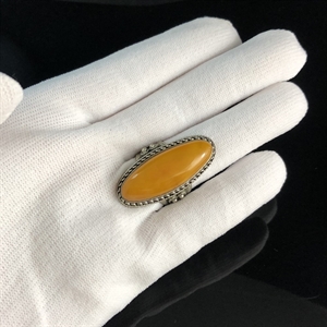 Крупный перстень с натуральным природным янтарем, СССР, 1980-е гг. 001475 - фото 7068