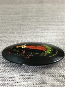 Лаковая брошь-миниатюра «Рябинушка», Мстера, СССР, 1980-90 гг. 001169 - фото 7680