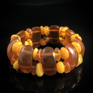 Браслет из формованного и цельного балтийского янтаря , Калининград, СССР, 1980-е гг. 001821 - фото 831