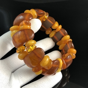 Браслет из формованного и цельного балтийского янтаря , Калининград, СССР, 1980-е гг. 001821 - фото 834