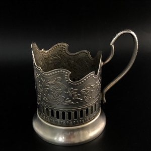 Подстаканник «Космос», Кольчугино, мельхиор, СССР, 1960-е гг. 000558 - фото 9998